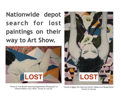 Nationwide depot search for lost paintings on their way to an Art Show.